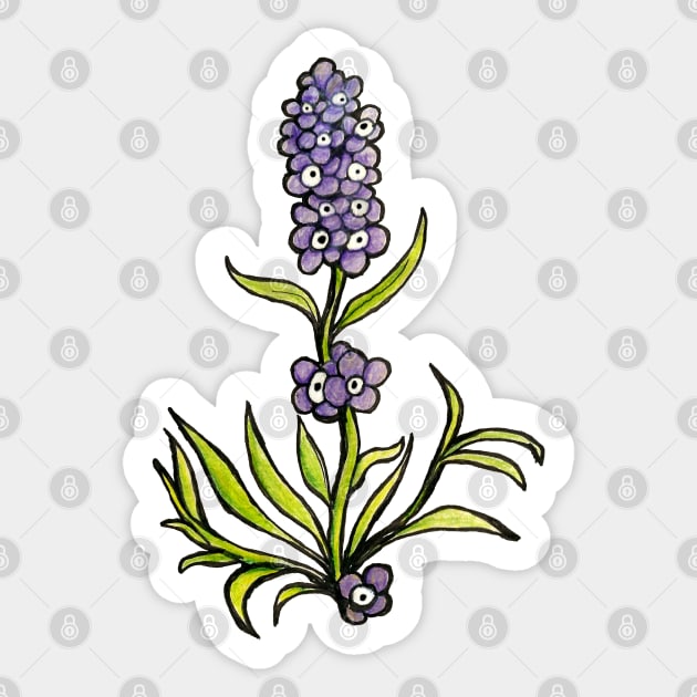 Lavender Eye Flowers Sticker by jazmynmoon